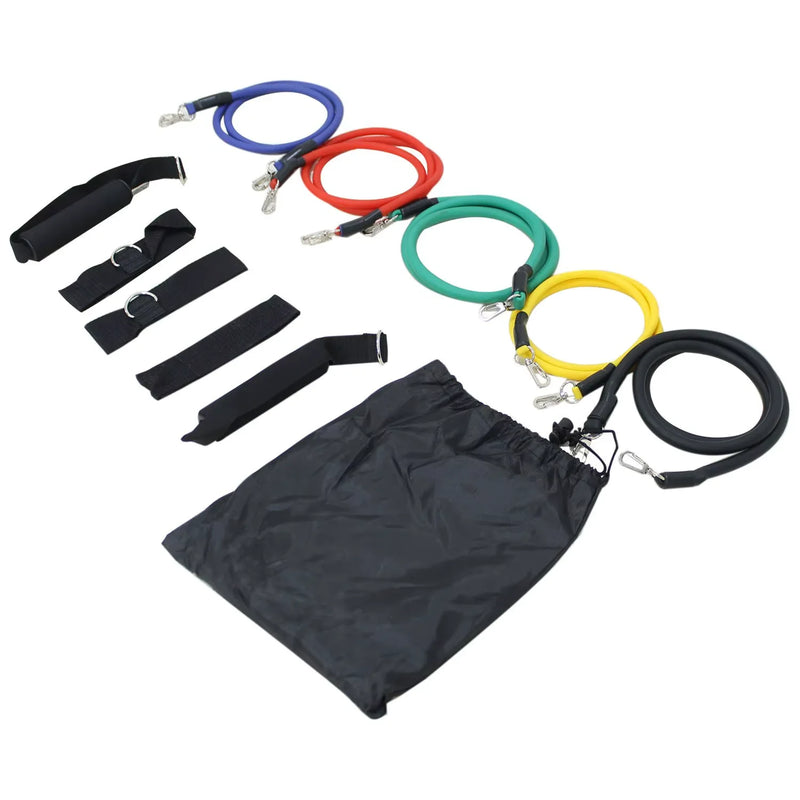 Kit 11 Elásticos Extensores Treino Funcional para Exercícios Fitness Desenvolvimento Muscular