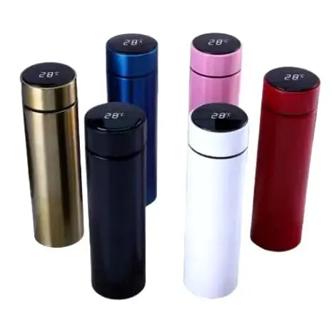 Garrafa térmica de aço inoxidável com sensor digital inteligente de temperatura para bebidas quente e fria com LED