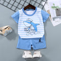 Roupas infantis da moda para meninos e meninas, conjuntos de top e shorts, 2 peças, 100% algodão, macio, verão, roupas de bebê, camiseta e shorts, terno para criança