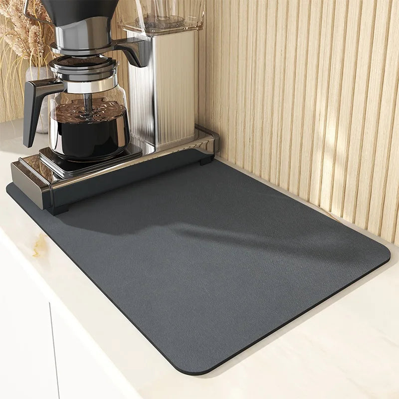 Tapete de drenagem absorvente super antiderrapante para cozinha, tapete de drenagem super absorvente para pratos de café, tapete de drenagem de banheiro de secagem rápida