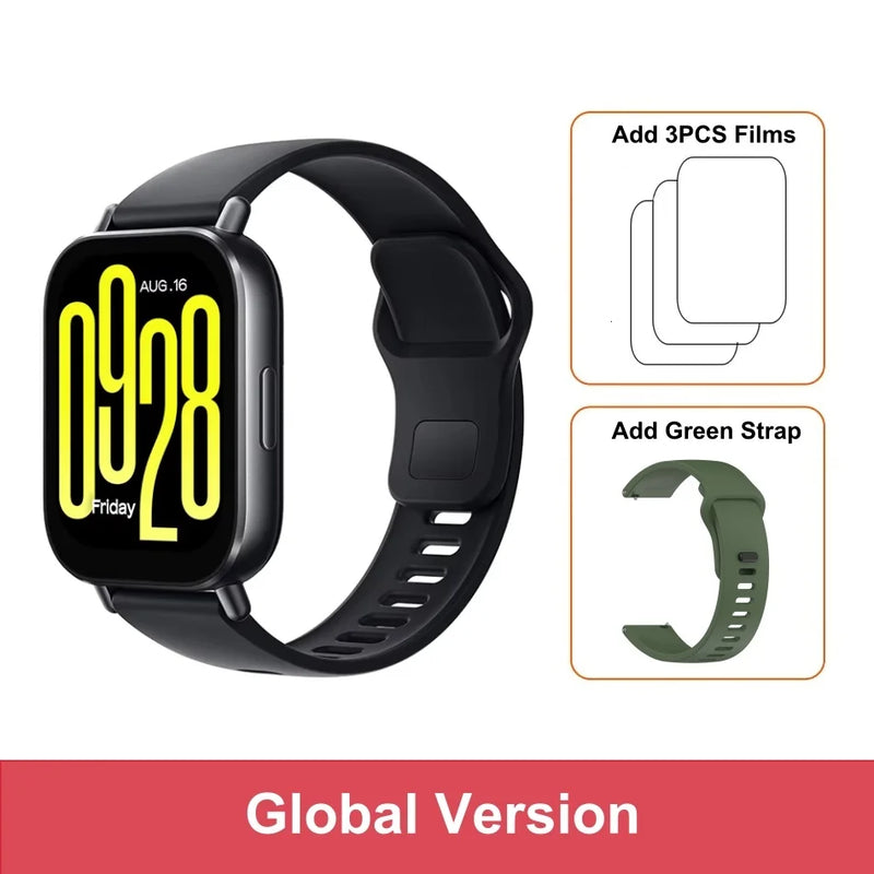 Nova versão global Xiaomi Redmi Watch 5 pro Active Smartwatch com tela de 2" Bluetooth para chamadas telefônicas 140+ Modo esportivo à prova d'água