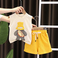 Novas roupas de verão para bebês meninas, meninos, coletes e shorts, 2 peças/conjuntos, roupas infantis, traje esportivo casual para crianças, agasalhos infantis