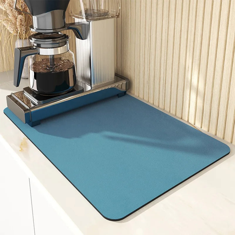 Tapete de drenagem absorvente super antiderrapante para cozinha, tapete de drenagem super absorvente para pratos de café, tapete de drenagem de banheiro de secagem rápida