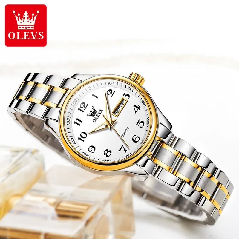 Relógio Feminino OLEVS 5567 — Luxo, Elegância e Funcionalidade impermeável com data semana e brolho noturno
