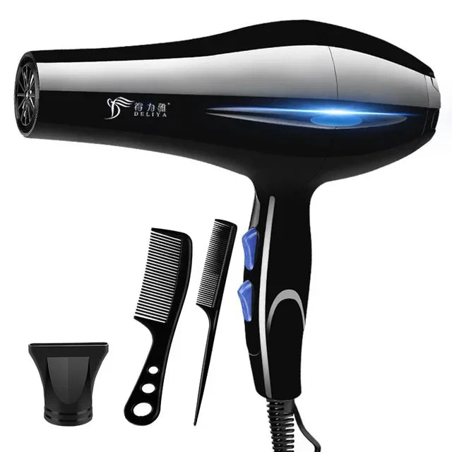 Secador de cabelo profissional 2200W,  aquecimento rápido, ajuste de quente e frio, com ar iônico com coletor de ar