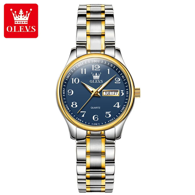 Relógio Feminino OLEVS 5567 — Luxo, Elegância e Funcionalidade impermeável com data semana e brolho noturno