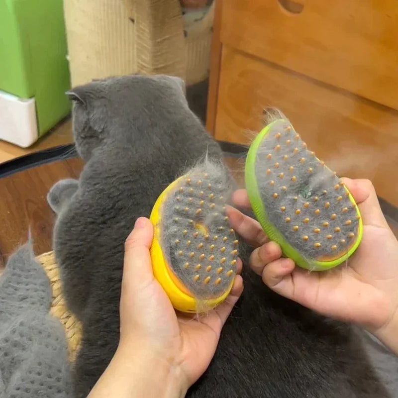 Escova elétrica para massagem e tosa de animais de estimação,  3 em 1 a vapor para gatos e cães