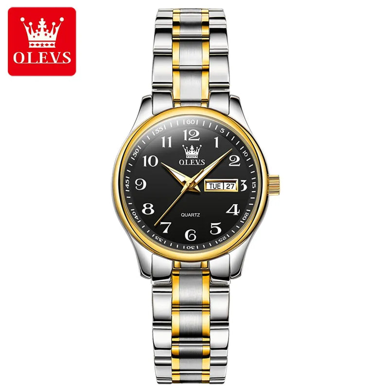 Relógio Feminino OLEVS 5567 — Luxo, Elegância e Funcionalidade impermeável com data semana e brolho noturno