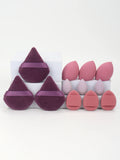 Conjunto de 12 esponjas de maquiagem multiuso, composto por 3 esponjas de pó soltas, 3 mini esponjas de ar, 3 ovos de beleza e 3 mini esponjas de beleza