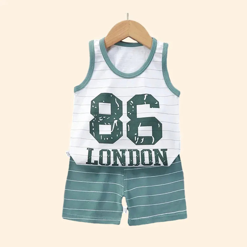 Conjuntos infantis Roupas infantis Meninos Meninas Colete Terno Verão Roupas infantis Bebê Algodão Camisetas Shorts Regata Sem mangas