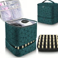 Bolsa organizadora portátil de esmalte de dupla camada para mulheres, caixa de armazenamento de óleos essenciais para viagem, multifuncional