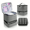 Bolsa organizadora portátil de esmalte de dupla camada para mulheres, caixa de armazenamento de óleos essenciais para viagem, multifuncional