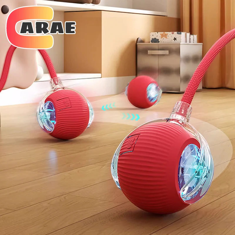 Bola de brinquedo rolante interativa para gatos automática, com cauda ,  inteligente recarregável para animais de estimação