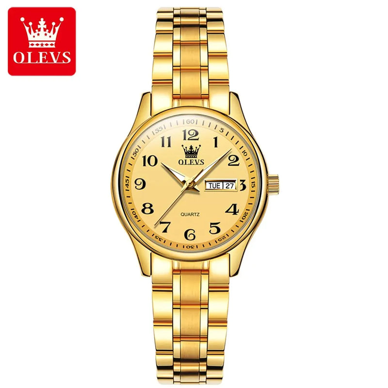 Relógio Feminino OLEVS 5567 — Luxo, Elegância e Funcionalidade impermeável com data semana e brolho noturno