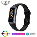 Smart watch LIGE AMOLED masculino 2025, pulseira inteligente feminina, monitor de frequência cardíaca e sangue, à prova d'água, esportiva e fitness