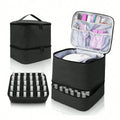 Bolsa organizadora portátil de esmalte de dupla camada para mulheres, caixa de armazenamento de óleos essenciais para viagem, multifuncional