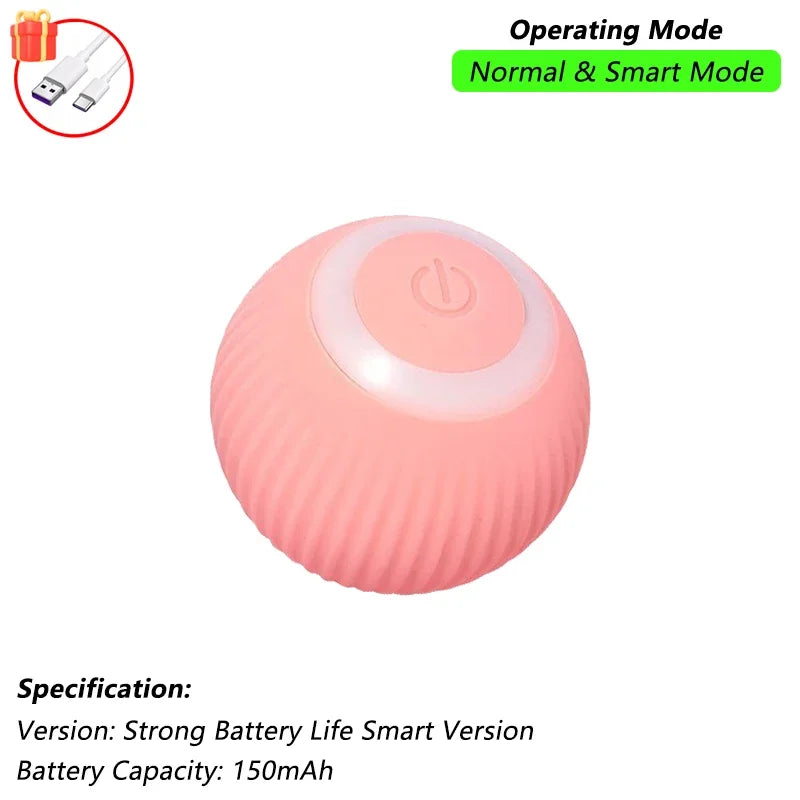 Bola de brinquedo rolante interativa para gatos automática, com cauda ,  inteligente recarregável para animais de estimação
