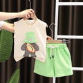 Novas roupas de verão para bebês meninas, meninos, coletes e shorts, 2 peças/conjuntos, roupas infantis, traje esportivo casual para crianças, agasalhos infantis
