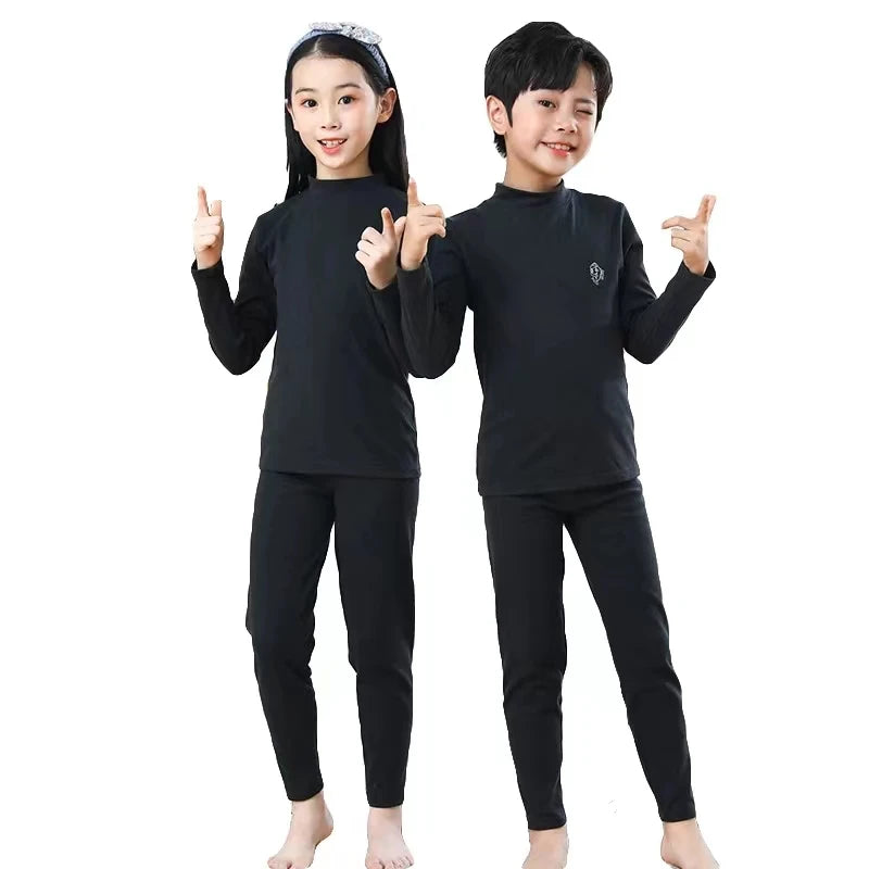 Conjunto de roupa íntima térmica para outono e inverno,  pijama para meninas e meninos