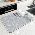 Tapete de drenagem absorvente super antiderrapante para cozinha, tapete de drenagem super absorvente para pratos de café, tapete de drenagem de banheiro de secagem rápida