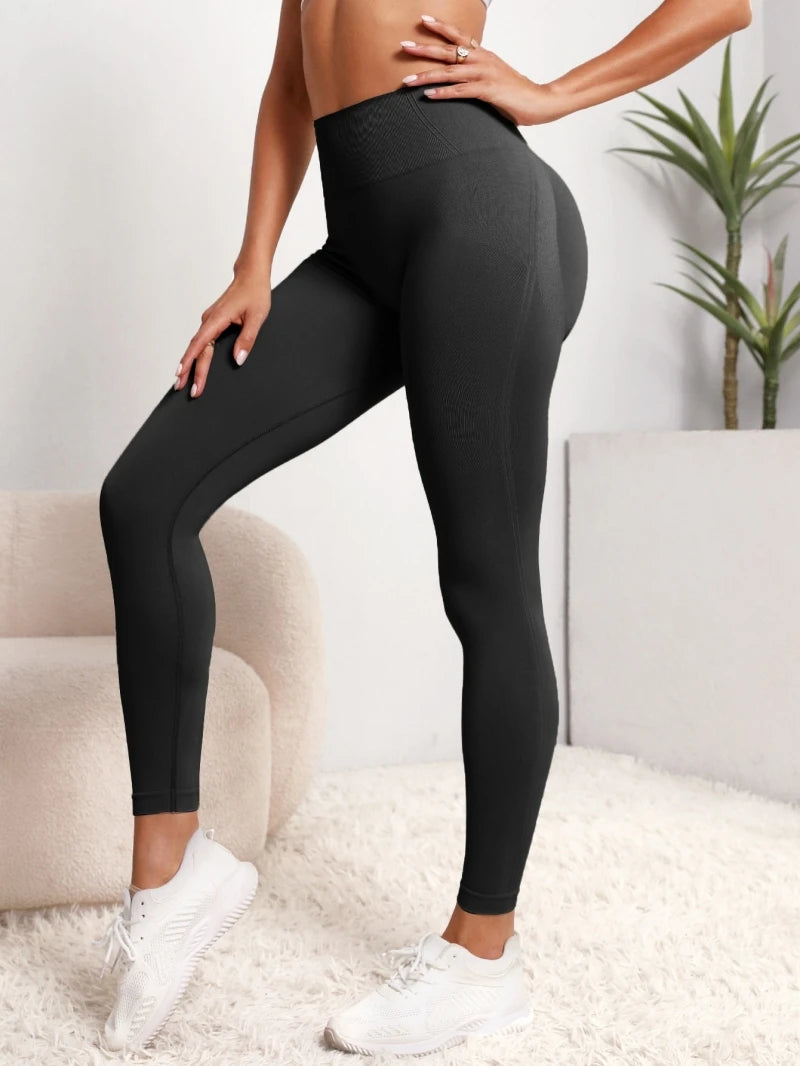 Leggings esportivas femininas sem costura para levantamento de quadril, leggings de cintura alta para fitness, leggings push up para ioga, roupas de ginástica esportivas