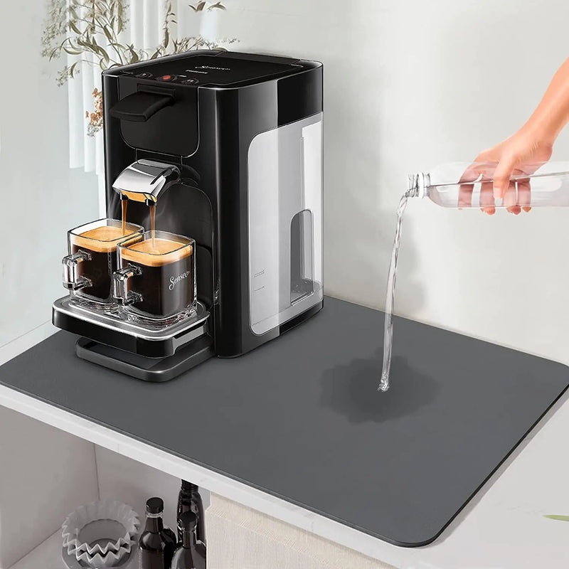 Tapete de drenagem absorvente super antiderrapante para cozinha, tapete de drenagem super absorvente para pratos de café, tapete de drenagem de banheiro de secagem rápida