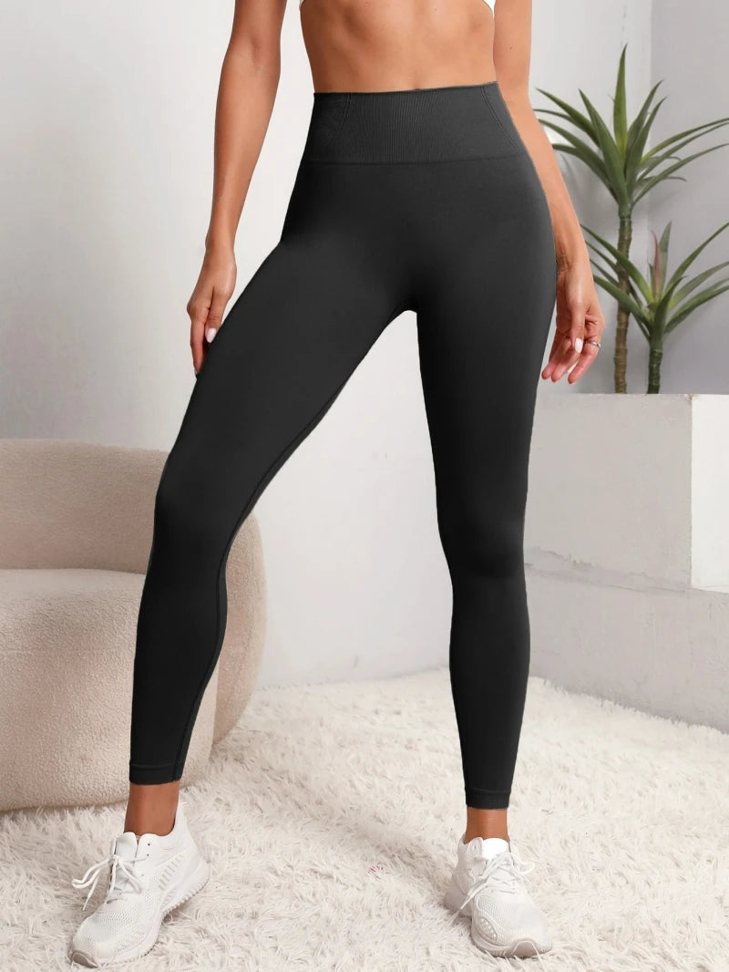 Leggings esportivas femininas sem costura para levantamento de quadril, leggings de cintura alta para fitness, leggings push up para ioga, roupas de ginástica esportivas