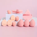 Conjunto de 12 esponjas de maquiagem multiuso, composto por 3 esponjas de pó soltas, 3 mini esponjas de ar, 3 ovos de beleza e 3 mini esponjas de beleza
